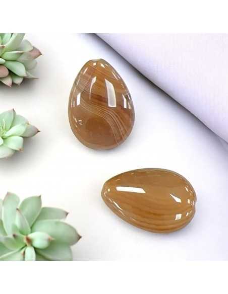 Agata Botswana goccia e piatta liscia misure 18 x 25 e 20 x 30 mm 1pz Gioie d'Oriente