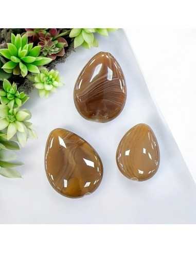 Agata Botswana goccia e piatta liscia misure 18 x 25 e 20 x 30 mm 1pz Gioie d'Oriente