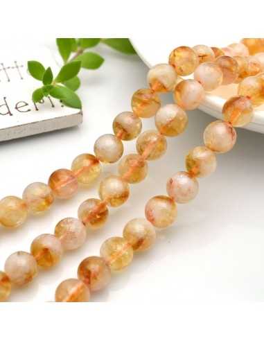 Filo di Quarzo Citrino naturale tondo liscio 8mm 48pz | GDO
