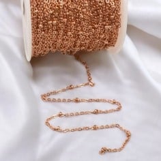 Catena Acciaio con Anelli Saldati Ovali 2.5mm Colore Argento Oro Rosa 1mt | GDO 2