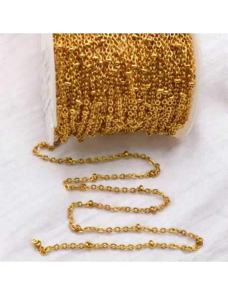 Catena Acciaio con Anelli Saldati Ovali 2.5mm Colore Argento Oro Rosa 1mt | GDO