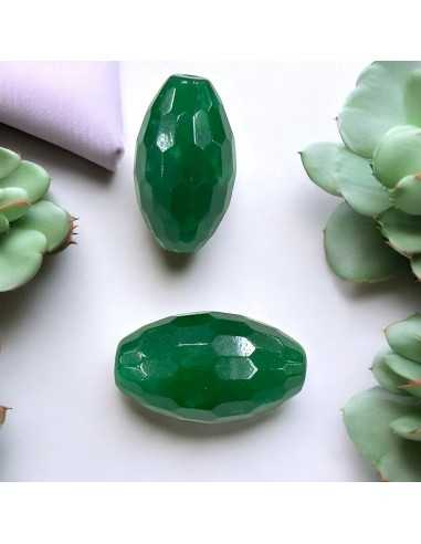 Pietre dure Agata verde cilindro sfaccettato 15x26mm 1pz |GDO