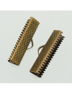 Terminali capicorda bronzo per nastro varia misura per le tue creazione 1pz Gioie d'Oriente