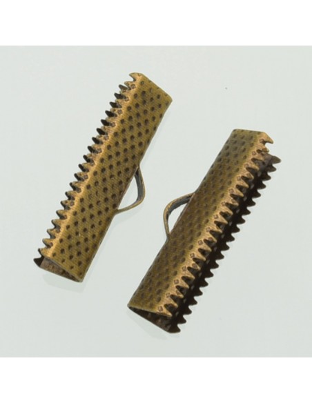 Terminali capicorda bronzo per nastro varia misura per le tue creazione 1pz Gioie d'Oriente