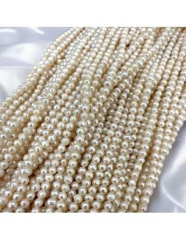 Perle di fiume tonde 3-4mm 36cm filo per gioielli |GDO