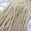 Filo di perle di fiume tonde bianche 3-4 mm 36 cm Gioie d'Oriente