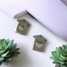 Ciondolo casa in acciaio inossidabile 10 x 14 mm e 14 x 16 mm 1pz colori vari Gioie d'Oriente 2