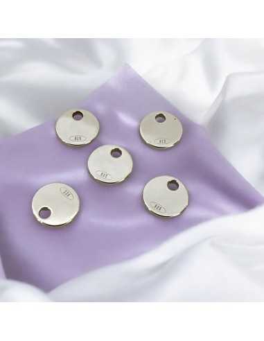 Ciondoli tondi marchio 925 in argento 925 placcato argento rodio 6 mm 5pz Gioie d'Oriente