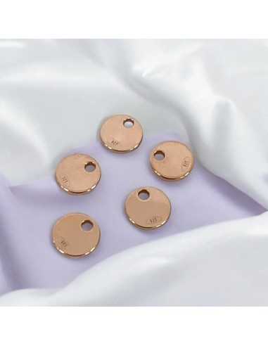 Ciondoli tondi marchio 925 in argento 925 placcato oro rosa 6 mm 5pz Gioie d'Oriente