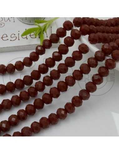 Filo di Mezzi Cristalli colore Bordeaux scuro Rondelle 3x4mm Sfaccettati Briolette 120pz | GDO