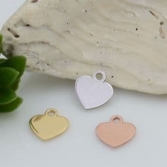 Ciondolo cuore in argento 925 rodiato 6 mm 1pz Gioie d'Oriente