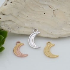 Ciondolo luna in argento 925 rodiato 8.5 x 5 mm 1pz Gioie d'Oriente