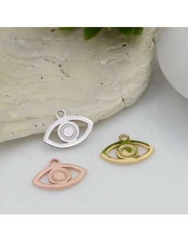 Ciondolo Charms Occhio Greco Argento 925 Rodiato 7x9 mm 1 pz | GDO