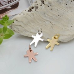 Ciondolo charm bimbo in argento 925 rodiato 10 x 8 mm 1pz Gioie d'Oriente