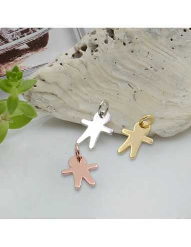 Ciondolo charm bimbo in argento 925 rodiato 10 x 8 mm 1pz Gioie d'Oriente