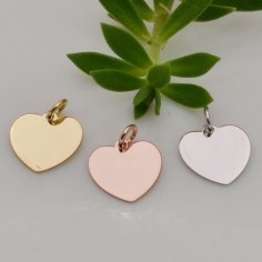 Ciondolo cuore in Argento 925 rodiato 10 mm 1pz Gioie d'Oriente