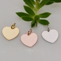 Ciondolo cuore in Argento 925 rodiato 10 mm 1pz Gioie d'Oriente