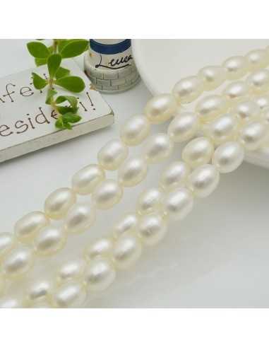 Perle Acqua Dolce Chicchi di Riso 7x9 mm Bianco Qualità AAA |GDO