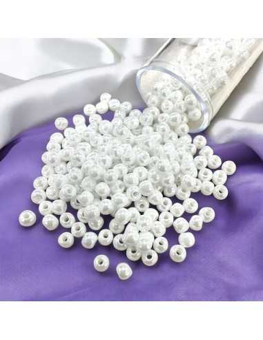 Perline Rocaille Miyuki 8/0 White Pearl Ceylon 3mm 10g | GDO