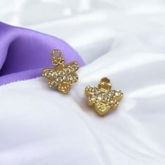 Ciondolo ape in acciaio con zirconi 7x8mm 1pz Gioie d'Oriente 2