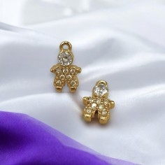 Ciondolo bimbo in acciaio con zirconi 6x9mm 1pz Gioie d'Oriente 2