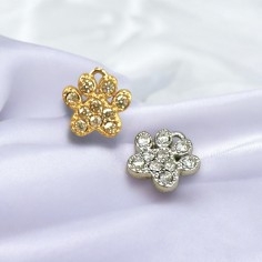 Ciondolo zampa in acciaio con zirconi 8mm 1pz Gioie d'Oriente