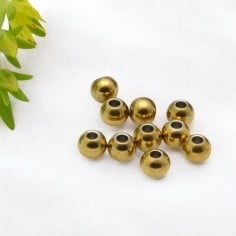 Distanziatori a Pallina in Acciaio dorato con foro 1.5 mm 20pz 3 mm e 4 mm Gioie d'Oriente