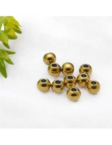 Distanziatori a Pallina in Acciaio dorato con foro 1.5mm 20pz - 3mm e 4mm | GDO