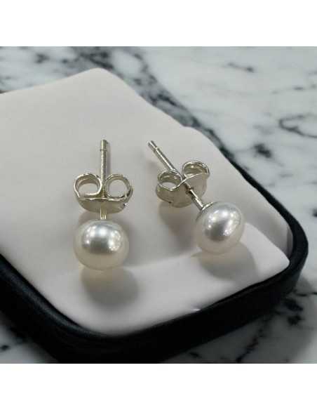 Orecchini Donna Perle Naturali Acqua Dolce Argento 925 4mm-8mm |GDO
