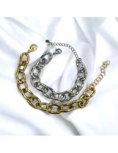 Bracciale Base Acciaio  maglia ovale con prolunga 17+5cm Regolabile GDO