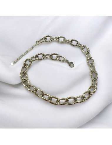 Collana Base Acciaio maglia ovale con prolunga 41+5cm Regolabile GDO