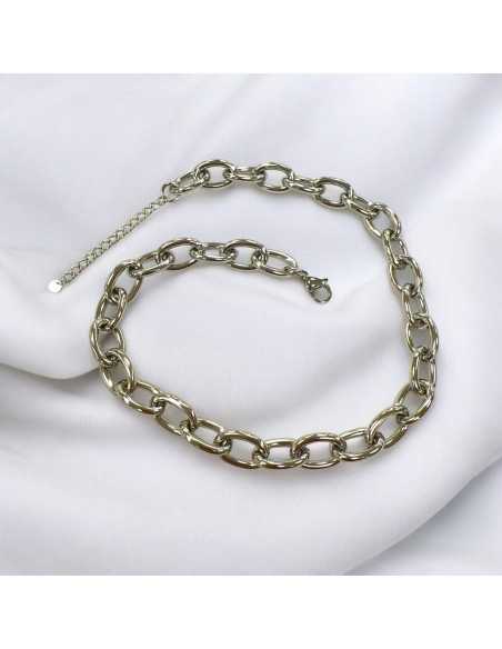 Collana Base Acciaio maglia ovale con prolunga 41+5cm Regolabile GDO