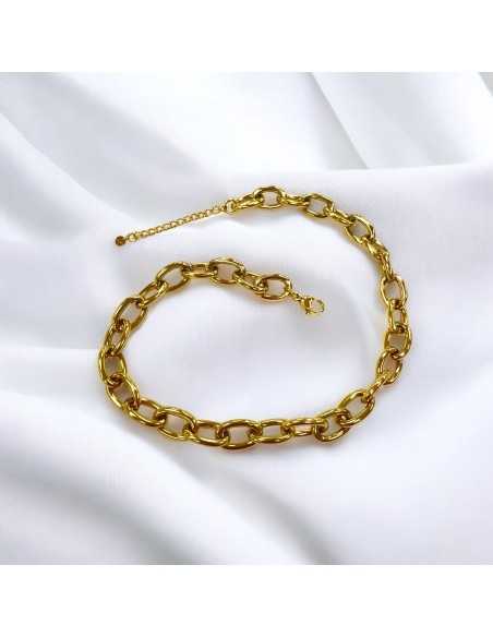 Collana Base Acciaio maglia ovale con prolunga 41+5cm Regolabile GDO