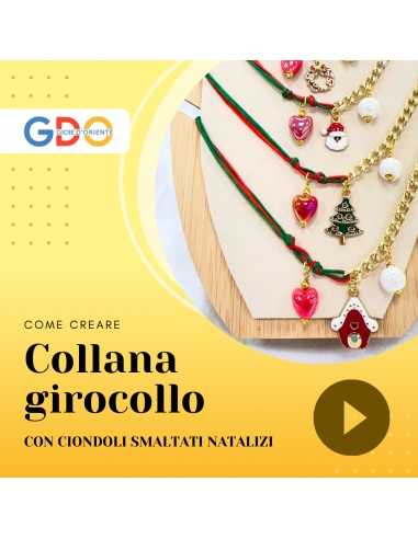 collana girocollo con ciondoli natalizi smaltati idea regalo natale