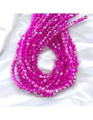 Filo di Cristalli Bicono sfaccettati Fucsia AB di 4.5mm circa 85pz | GDO