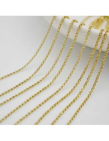 Catena Rolò sfaccettata in Argento 925% Oro di spessore 1.2mm | GDO