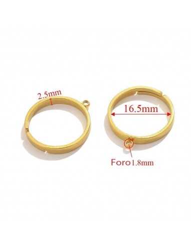 Base Anelli Porta Ciondoli Regolabile Acciaio Oro Fascia 2.5mm | GDO