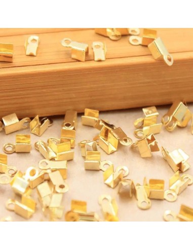 Capicorda Terminali per Filo Alcantara Oro e Argento 4 x 8 mm 40pz Gioie d'Oriente
