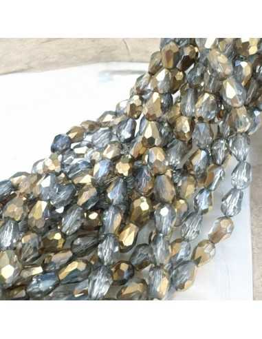 Goccia Cristallo Sfaccettato Briolette col cipria 6x7.5mm Filo da 72pz | GDO