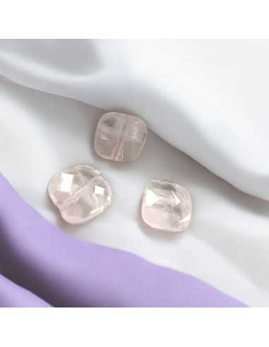Pietra dura sfaccettata Quarzo Rosa quadrata 10mm 2pz | GDO