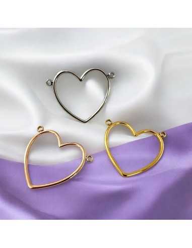 Connettore cuore vuoto in acciaio 24x25mm 1pz | GDO