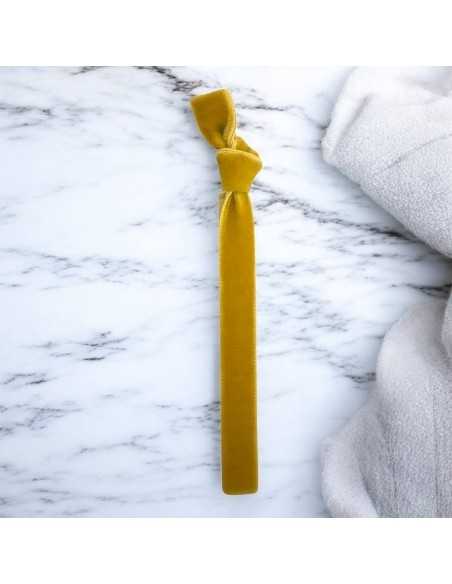 Bracciale velluto elastico 1cm per creazioni fai da te colore giallo ocra|GDO