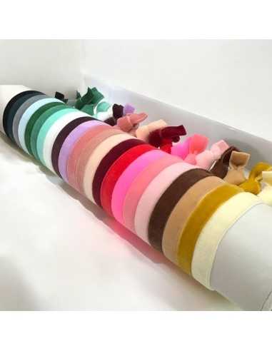 Bracciale velluto elastico 1cm per creazioni fai da te colori vari