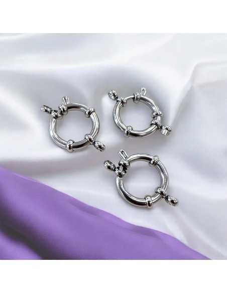 Moschettone acciaio tondo rodio varie misure 12-18mm | GDO