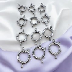Moschettone acciaio tondo rodio varie misure 12-18mm | GDO
