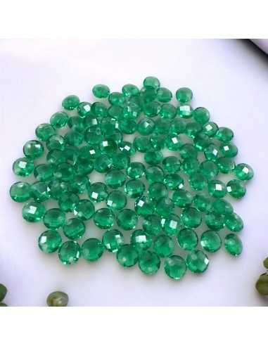 Ciondoli zircone tondo sfaccettato verde smeraldo foro alto 4 mm 100pz Gioie d'Oriente