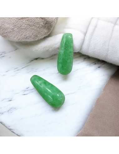Goccia liscia giada verde lime 20x8mm 1pz | GDO