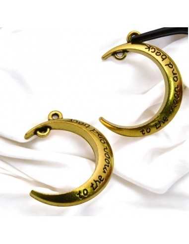 Ciondoli mezza luna con scritta zama 25x33 mm 2pz Gioie d'Oriente