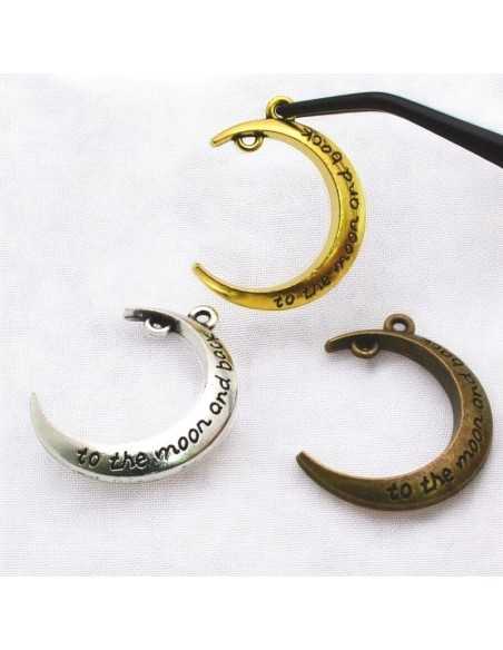 Ciondoli mezza luna con scritta zama 25x33 mm 2pz Gioie d'Oriente