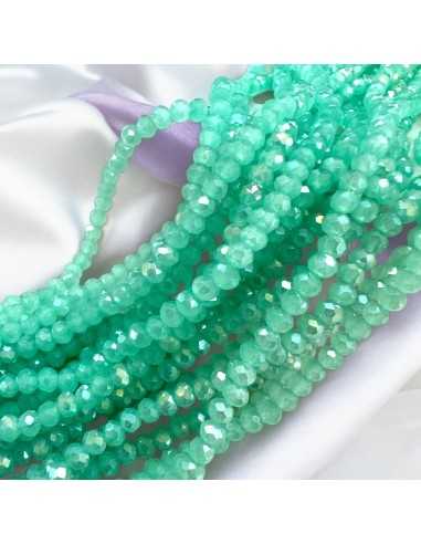 Fili Cristalli Verde Chiaro AB Rondelle 2x3mm Sfaccettate 150pz | GDO